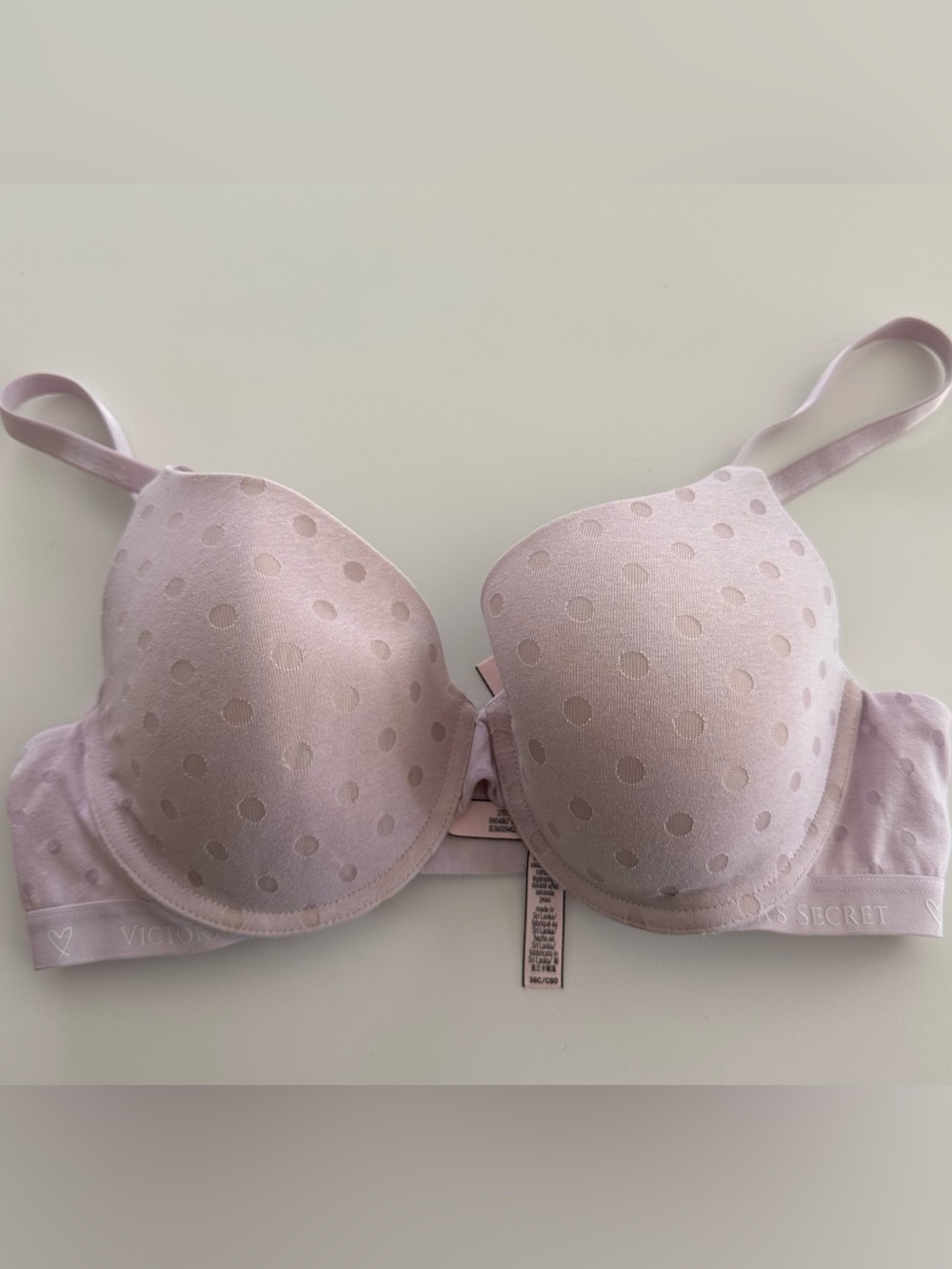 Victoria’s Secret Lightly Lined Demi Bra 36C Pink Polka Dot Everyday Comfort